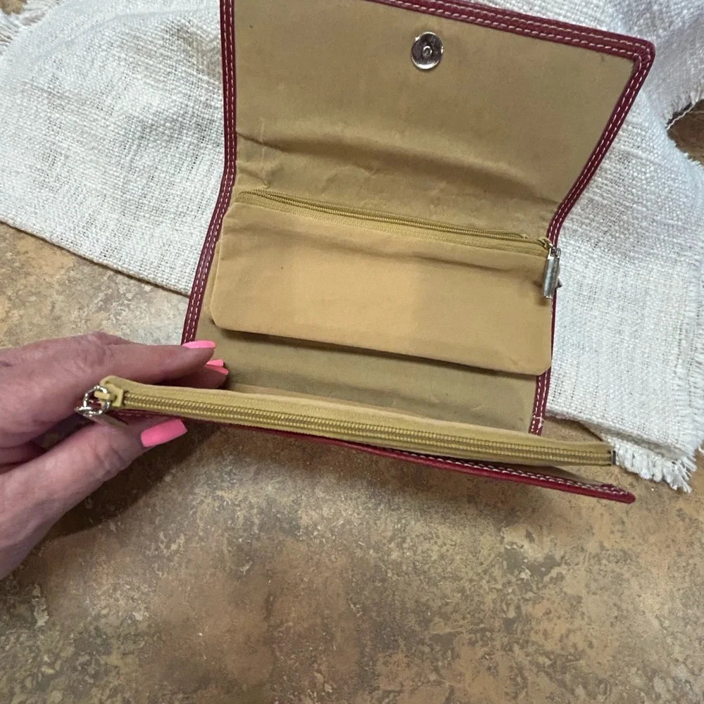 Vintage Fossil Red Leather Travel Jewelry Organizer - Picture 11 of 12